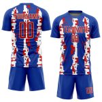 Custom Red White Soccer Jersey Sublimation Uniform - Style 8248 Custom Royal Red-White Sublimation Soccer Uniform Jersey - Image 2