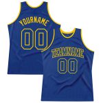 Royal Gold Throwback Basketball Jersey - Custom Authentic Design Custom Royal Royal-Gold Authentic Throwback Basketball Jersey