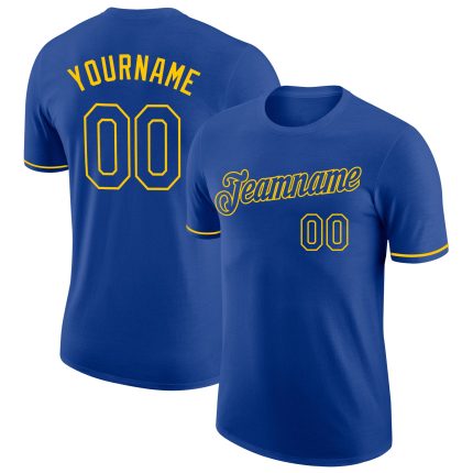 Custom Gold Performance T-Shirt - Royal Design for Men and Women Custom Royal Royal-Gold Performance T-Shirt