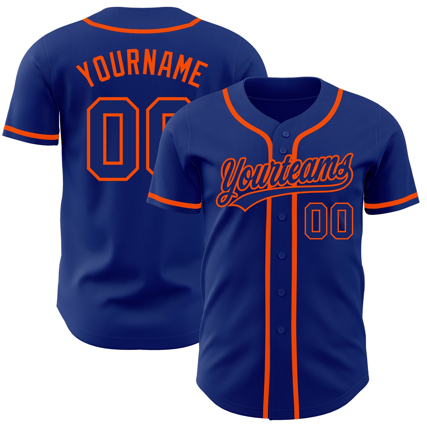 Custom Royal-Orange Baseball Jersey - Authentic Team Apparel, Perfect for Fans Custom Royal Royal-Orange Authentic Baseball