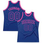 Royal-Pink Authentic Throwback Basketball Jersey - Custom Design, Retro Style Custom Royal Royal-Pink Authentic Throwback
