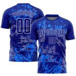 Custom Royal-White Soccer Jersey - Personalized Sublimation Uniform Custom Royal Royal-White Sublimation Soccer Uniform Jersey