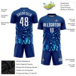 Custom Sublimation Soccer Jersey - Royal White and Aqua Blue Uniform Custom Royal White-Aqua Blue Sublimation Soccer Uniform - Image 3