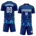 Custom Sublimation Soccer Jersey - Royal White and Aqua Blue Uniform Custom Royal White-Aqua Blue Sublimation Soccer Uniform - Image 2