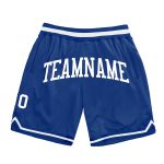 Custom Royal White Authentic Basketball Shorts - Throwback Style Custom Royal White Authentic Throwback Basketball Shorts