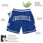 Custom Royal White Authentic Basketball Shorts - Throwback Style Custom Royal White Authentic Throwback Basketball Shorts - Image 2
