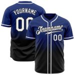 Custom White-Black Authentic Baseball Jersey - Fashion Fade Design Custom Royal White-Black Authentic Fade Fashion Baseball