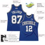 Custom Royal Black Authentic Throwback Basketball Jersey Style 7074 Custom Royal White-Black Authentic Throwback Basketball - Image 2