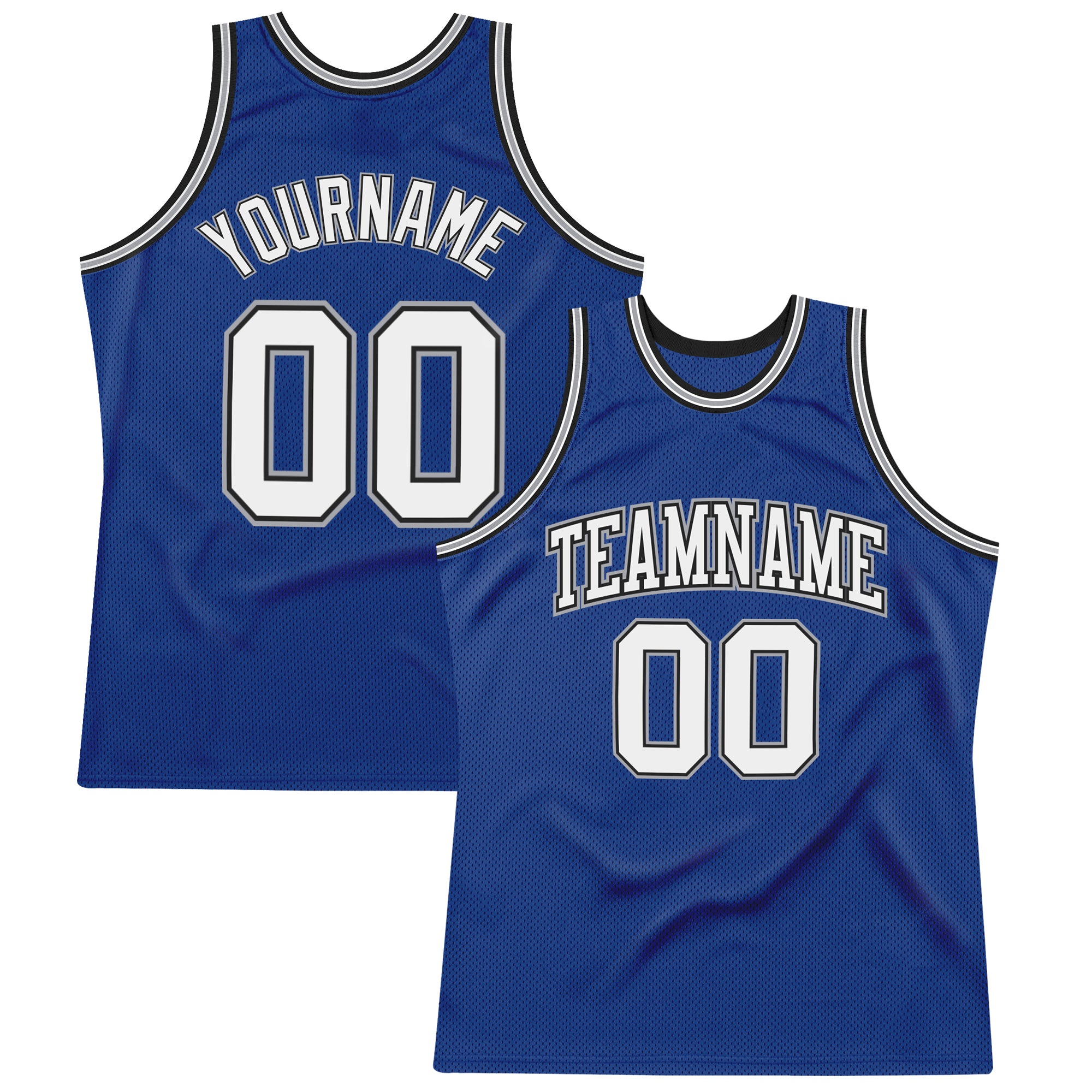 Custom Royal White-Black Authentic Throwback Basketball Jersey Style 7074 Custom Royal Black Authentic Throwback Basketball Jersey Style 7074 Custom Royal White-Black Authentic Throwback Basketball - Image 1