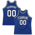 Authentic Throwback Basketball Jersey - Custom Royal Black Design Custom Royal White-Black Authentic Throwback Basketball