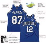 Authentic Throwback Basketball Jersey - Custom Royal Black Design Custom Royal White-Black Authentic Throwback Basketball - Image 2