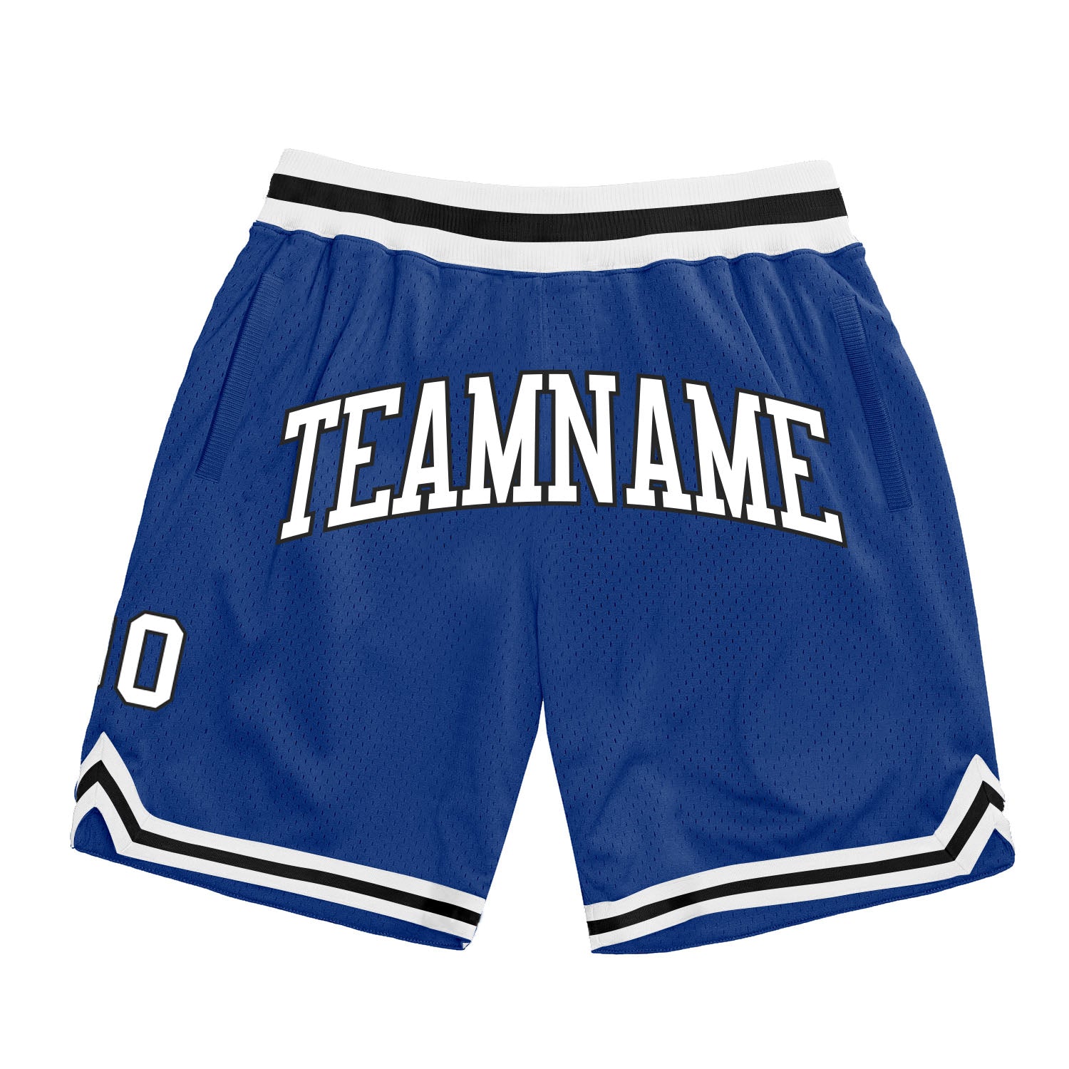 Authentic Throwback Basketball Shorts in Custom Royal White-Black Custom Royal White-Black Authentic Throwback Basketball