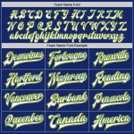 Custom Royal White Varsity Letterman Bomber Jacket Green and Gold Full-Snap Custom Royal White Kelly Green-Gold Bomber Full-Snap - Image 4