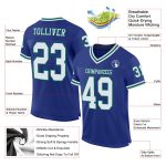 Custom Authentic Throwback Football Jersey in Royal White and Kelly Green Mesh Custom Royal White-Kelly Green Mesh Authentic - Image 2