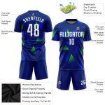Royal White Kelly Green Custom Sublimation Soccer Jersey - Style 6804 Custom Royal White-Kelly Green Sublimation Soccer Uniform - Image 3