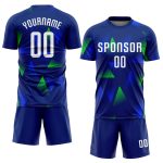 Royal White Kelly Green Custom Sublimation Soccer Jersey - Style 6804 Custom Royal White-Kelly Green Sublimation Soccer Uniform - Image 2