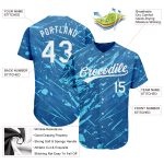 Custom 3D Pattern Baseball Jersey - Royal White Light Blue Design, Authentic Style Custom Royal White-Light Blue 3D Pattern - Image 3