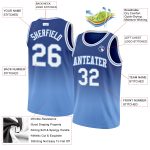 Custom Authentic Fade Basketball Jersey - Royal White & Light Blue Design Custom Royal White-Light Blue Authentic Fade Fashion - Image 2