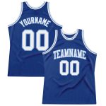 Custom Royal Light Blue Basketball Jersey | Authentic Throwback Style Custom Royal White-Light Blue Authentic Throwback Basketball