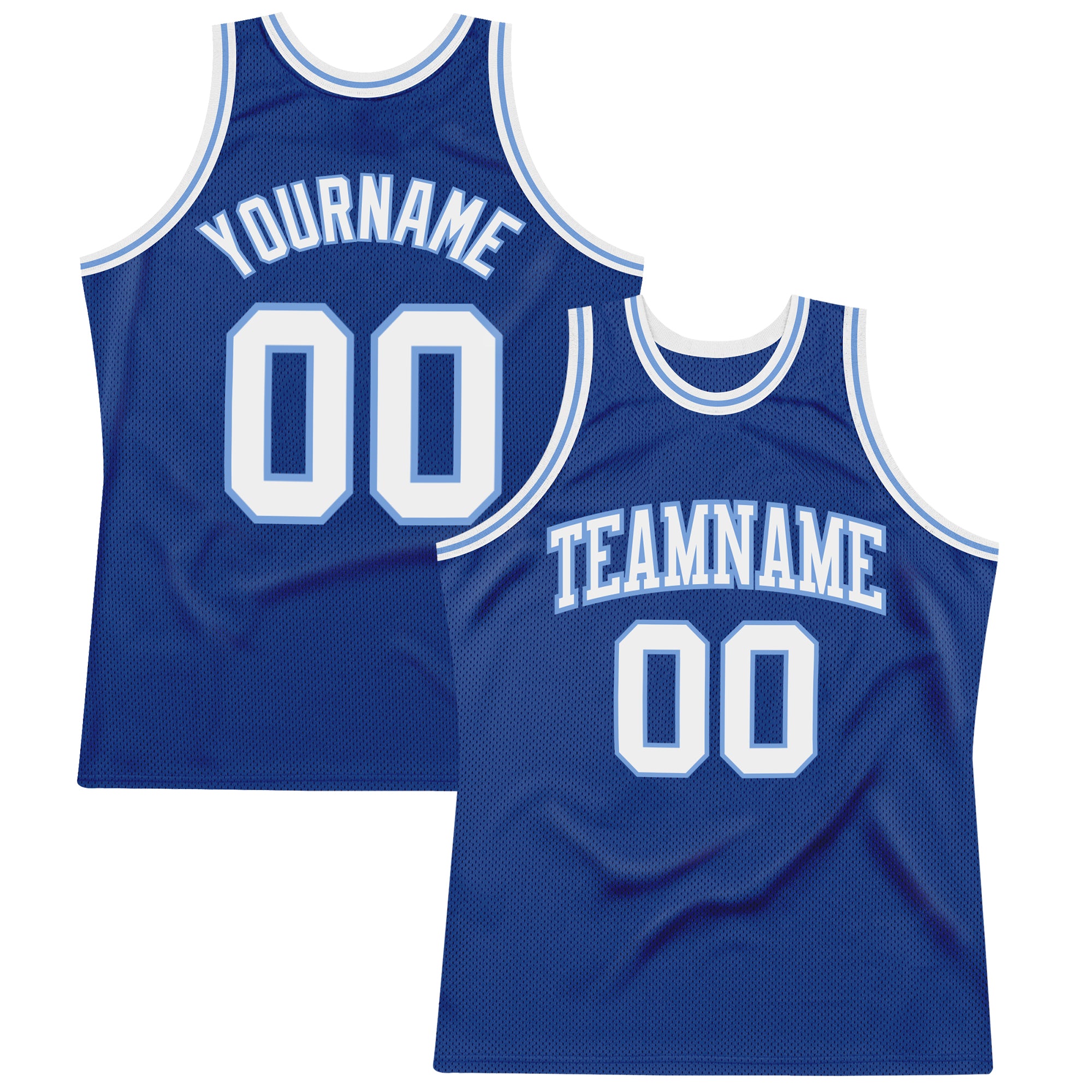 Custom Royal Light Blue Basketball Jersey | Authentic Throwback Style Custom Royal White-Light Blue Authentic Throwback Basketball