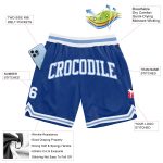 Custom Throwback Basketball Shorts - Royal White and Light Blue Authentic Design Custom Royal White-Light Blue Authentic - Image 2