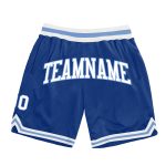 Custom Throwback Basketball Shorts - Royal White and Light Blue Authentic Design Custom Royal White-Light Blue Authentic
