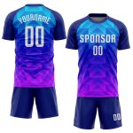 Custom Sublimation Soccer Uniform Jersey Royal White Light Blue Hot Pink Custom Royal White Light Blue-Hot Pink Sublimation - Image 2