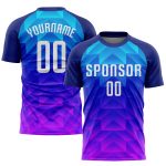 Custom Sublimation Soccer Uniform Jersey Royal White Light Blue Hot Pink Custom Royal White Light Blue-Hot Pink Sublimation