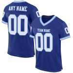 Custom Royal Blue Light Blue Mesh Throwback Football Jersey Authentic Custom Royal White-Light Blue Mesh Authentic Throwback