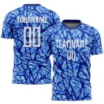 Custom Royal Light Blue Sublimation Soccer Uniform Jersey for Men and Women Custom Royal White-Light Blue Sublimation Soccer