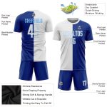 Custom Sublimation Soccer Jersey Royal White Light Blue Split Fashion Design Custom Royal White-Light Blue Sublimation Split - Image 3
