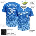 Custom Softball Jersey Unisex Two-Button Royal White-Light Blue Style 4287 Custom Royal White-Light Blue Two-Button Unisex - Image 3