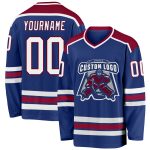 Custom Maroon Royal Hockey Jersey - Personalized Team Uniform Jersey Custom Royal White-Maroon Hockey Jersey