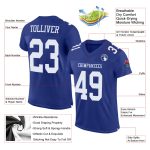 Custom Football Jersey - Authentic Royal White Mesh Design Custom Royal White Mesh Authentic Football Jersey - Image 2