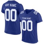 Custom Football Jersey - Authentic Royal White Mesh Design Custom Royal White Mesh Authentic Football Jersey