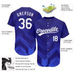 Custom White-Navy 3D Pattern Baseball Jersey - Authentic Design for Sports Fans Custom Royal White-Navy 3D Pattern Design - Image 3