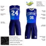 Custom Sublimation Basketball Jersey Round Neck - Royal White Navy Suit Custom Royal White-Navy Round Neck Sublimation Basketball - Image 2