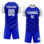 Custom White Navy Soccer Jersey Sublimation Uniform for Teams Style 5787 Custom Royal White-Navy Sublimation Soccer Uniform - Image 2