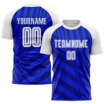 Custom White Navy Soccer Jersey Sublimation Uniform for Teams Style 5787 Custom Royal White-Navy Sublimation Soccer Uniform