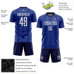 Custom Royal White Navy Soccer Jersey Sublimation Style 7334 - High-Quality Athletic Uniform Custom Royal White-Navy Sublimation - Image 3