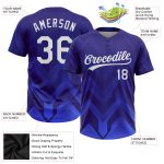 Custom Unisex Softball Jersey in Royal White-Navy Two-Button Design Custom Royal White-Navy Two-Button Unisex Softball Jersey - Image 3