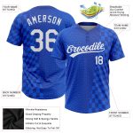Custom Two-Button Unisex Softball Jersey in Royal White-Navy, Style 9567 Custom Royal White-Navy Two-Button Unisex Softball - Image 3