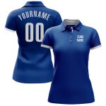 Custom Royal White Performance Golf Polo - Mens Sports Shirt, Breathable, Moisture-Wicking, Stylish Activewear Custom Royal - Image 2