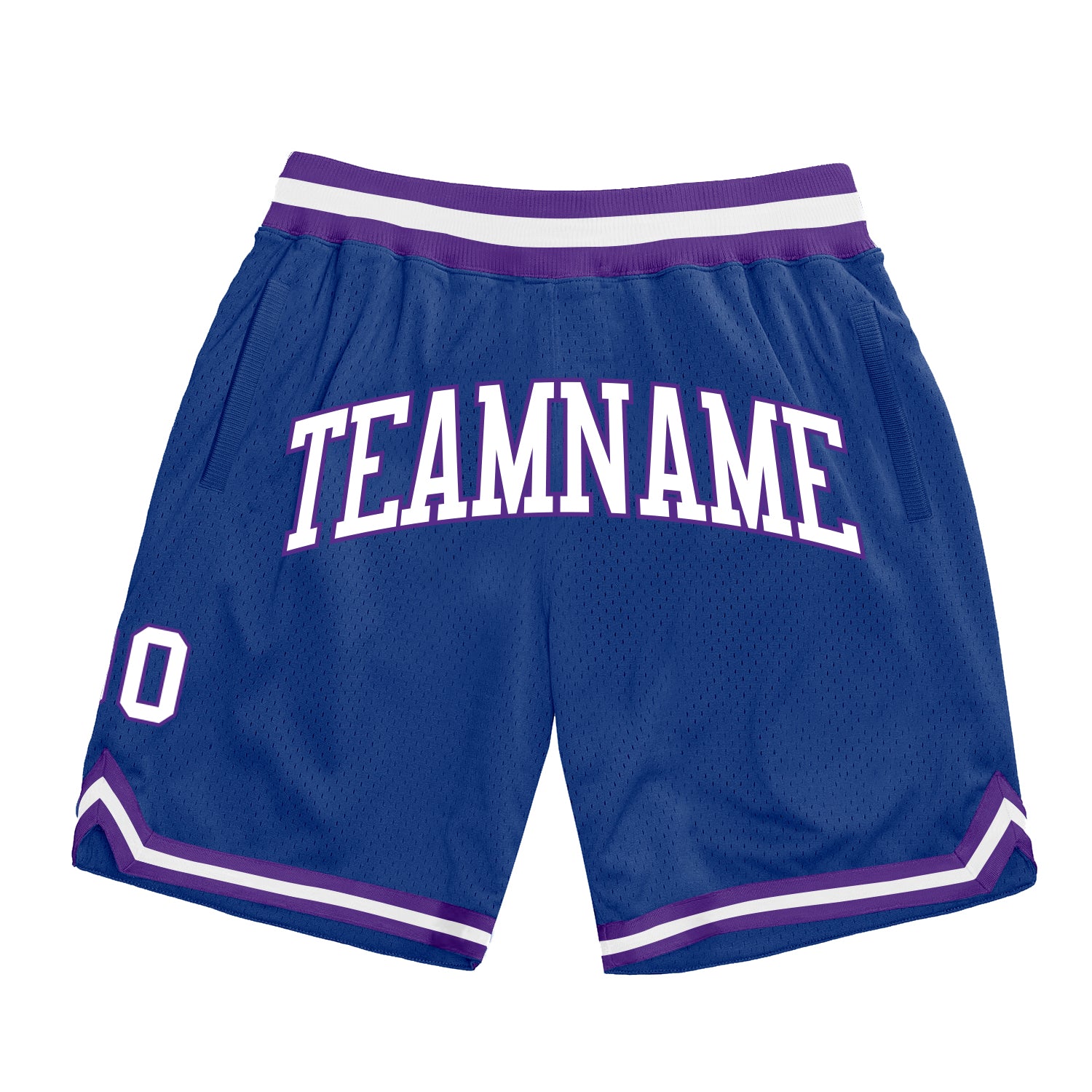 Royal White Purple Authentic Throwback Basketball Shorts - Custom Design Custom Royal White-Purple Authentic Throwback Basketball