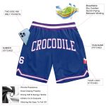 Royal White Purple Authentic Throwback Basketball Shorts - Custom Design Custom Royal White-Purple Authentic Throwback Basketball - Image 2