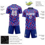 Custom Soccer Jersey - White and Red Home Uniform with Sublimation Design Custom Royal White-Red Home Sublimation Soccer - Image 3