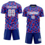 Custom Soccer Jersey - White and Red Home Uniform with Sublimation Design Custom Royal White-Red Home Sublimation Soccer - Image 2