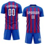 Custom Sublimation Soccer Jersey Royal White-Red Style 5870 Custom Royal White-Red Sublimation Soccer Uniform Jersey Style - Image 2