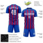 Custom Sublimation Soccer Jersey Royal White-Red Style 5870 Custom Royal White-Red Sublimation Soccer Uniform Jersey Style - Image 3