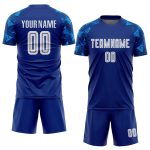 Custom Royal White Soccer Jersey - Personalized Sublimation Uniform for Team Sports Custom Royal White Sublimation Soccer - Image 2